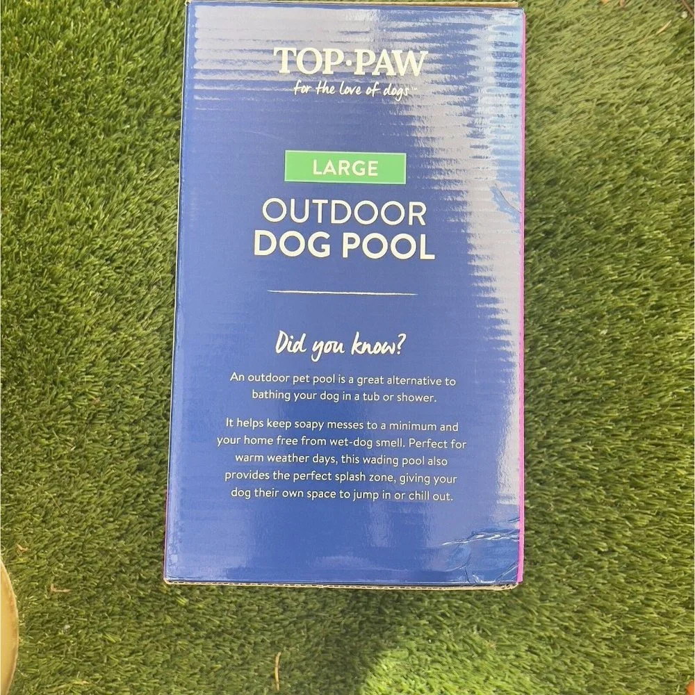 Large Blue Outdoor Dog Poo No Inflating Needed, Is A Great Alternative toBathing